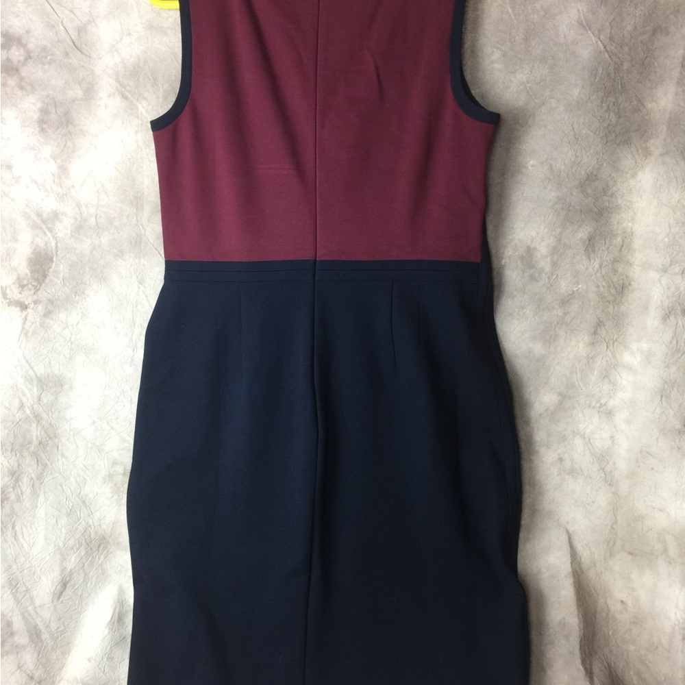 Lands' End Two-Tone Midi Dress in Burgundy and Navy 14